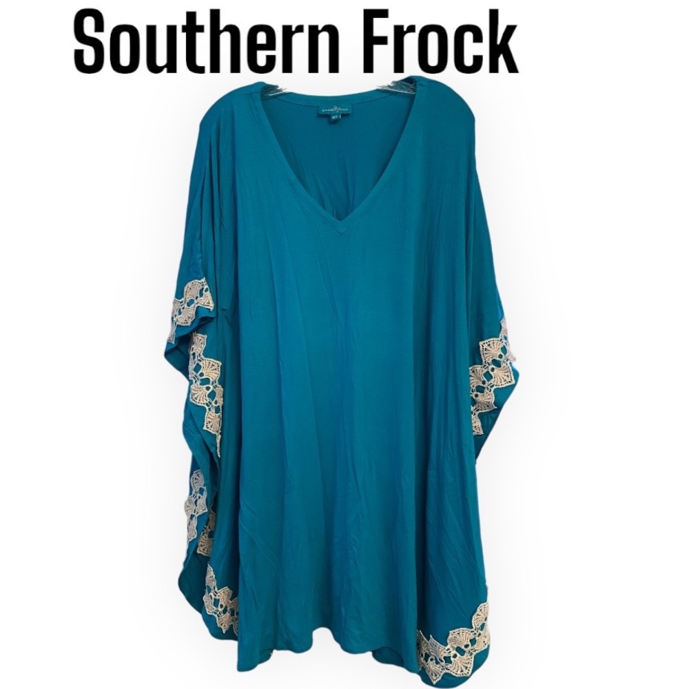 Southern Frock Turquoise Kaftan Beach cover M|L